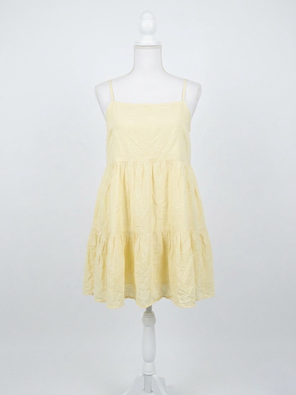 NWT American Eagle Tiered Babydoll Summer Sun Dress Buttercup Yellow Cotton XXL